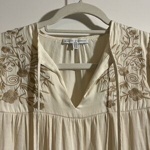 Maison d'Amélie embroidered floral blouse in a cream/ivory color